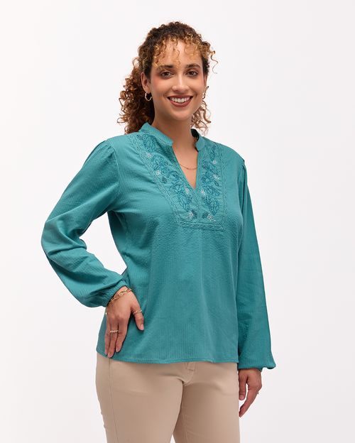 Blusa Mujer Teo Turquesa Peacock