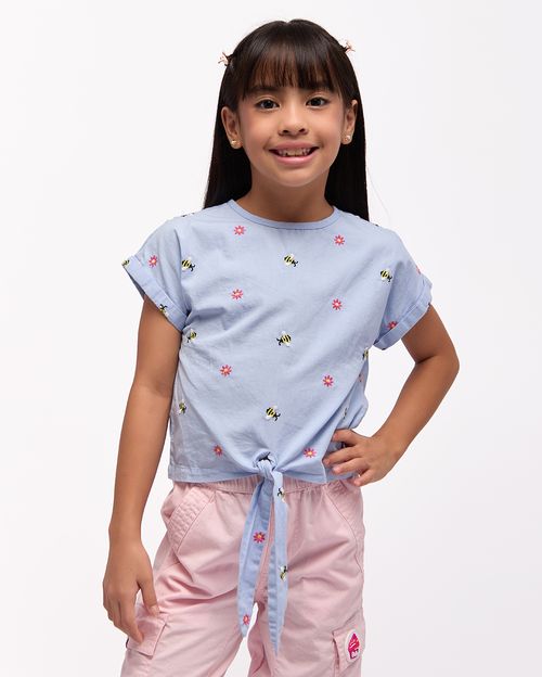 Blusa Niña Iris Celeste Bell