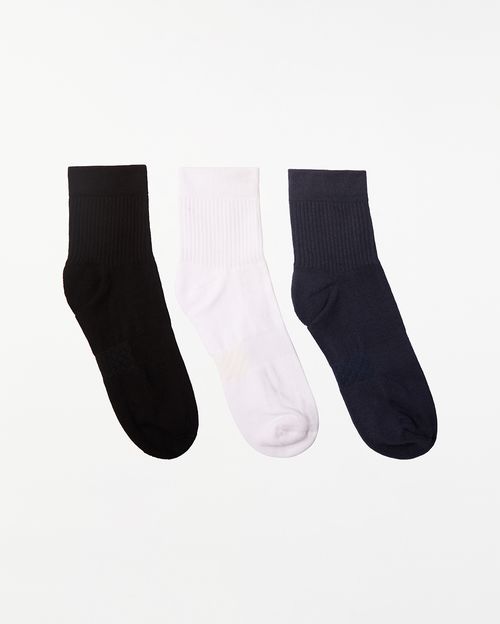 Calcetines Pack X 3 Hombre Henry Negro/Blanco/Azul