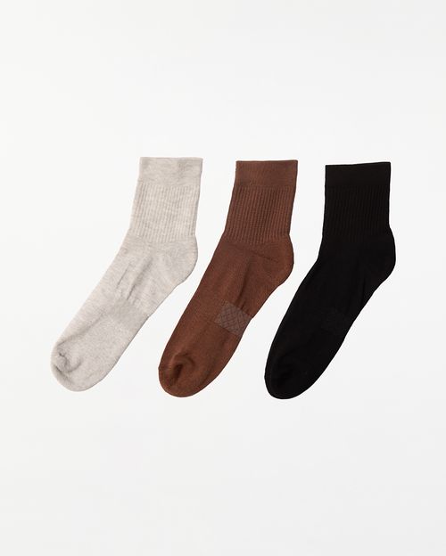 Calcetines Pack X 3 Hombre Henry Melange/Negro/Verde