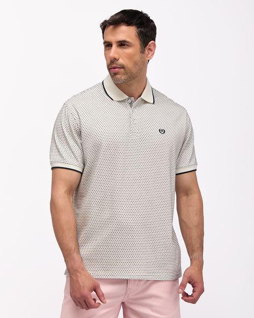 Polo Cuello Camisa Hombre Damier Blanco Optico