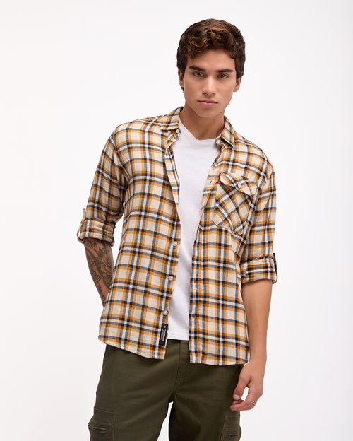 Camisa Hombre Thomas Crema Pastel