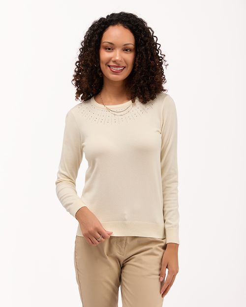 Chompa Mujer Namora Crema Pastel