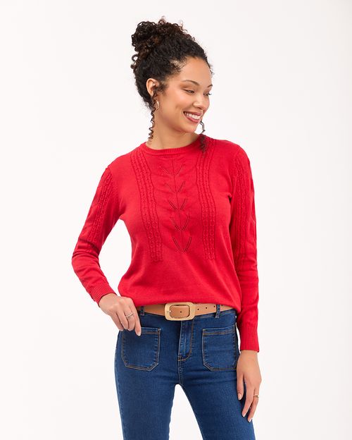 Chompa Mujer Mora Rojo