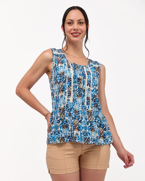 Blusa Mujer Maribel Print Azulino Sea