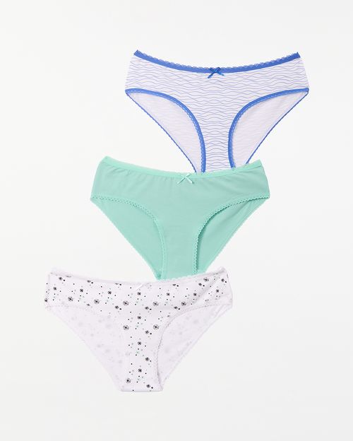 Trusas Pack X 3 Mujer New Kalena Jade/Blanco/Azul