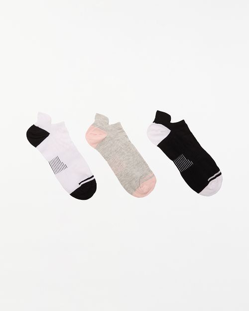 Calcetines Pack x 3 Mujer Cayetana Blanco/Negro/Melange