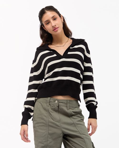 Chompa Mujer New Close Negro