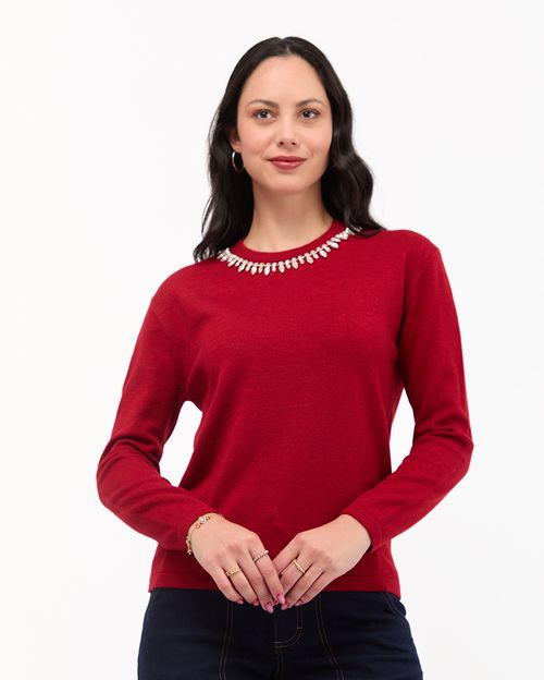 Chompa Mujer Lua Rojo Carmin