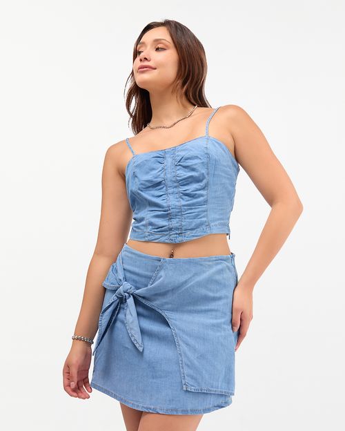 Top Denim Mujer Samira Total Bleach