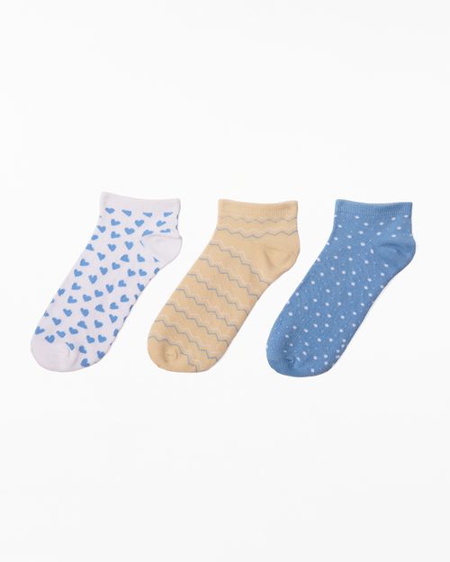 Calcetines Pack X 3 Mujer Lili Azul