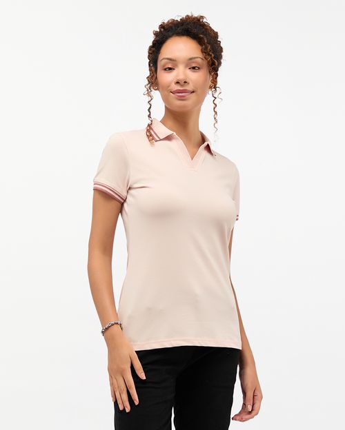 Polo Cuello Camisa Mujer Marena Rosado Cristal