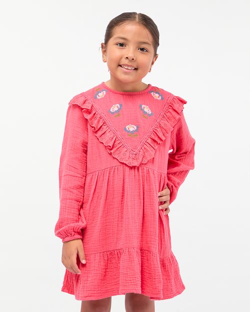 Vestido Niña Narely Fucsia Rose
