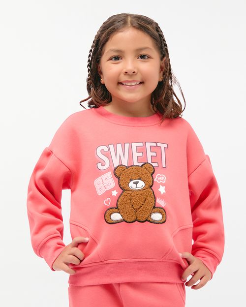 Polera Niña Laura Coral Carmesi