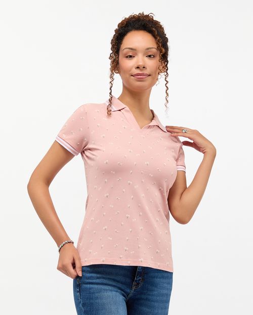Polo Cuello Camisa Mujer Leah Rosado Vintage