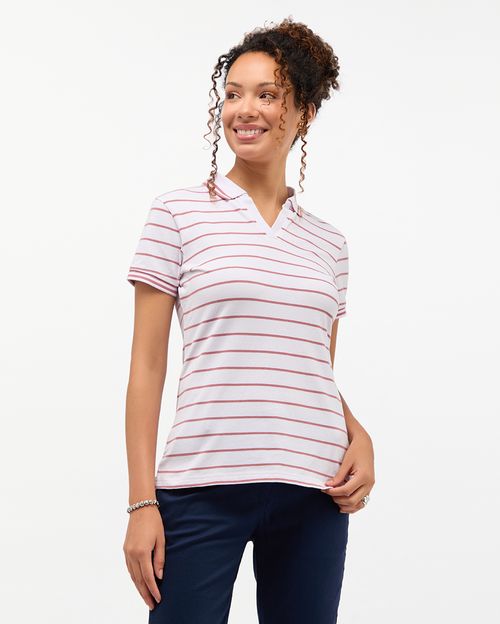Polo Cuello Camisa Mujer Rose Malva Deco