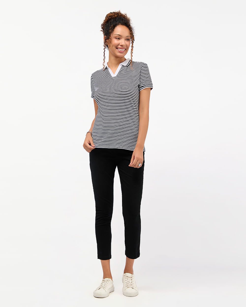 Polo-Cuello-Camisa-Mujer-Rose-Negro-S