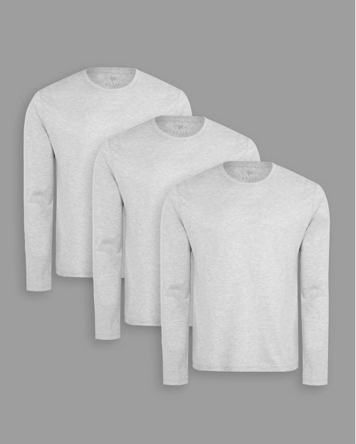 Pack de 3 polos manga larga Gris Poly