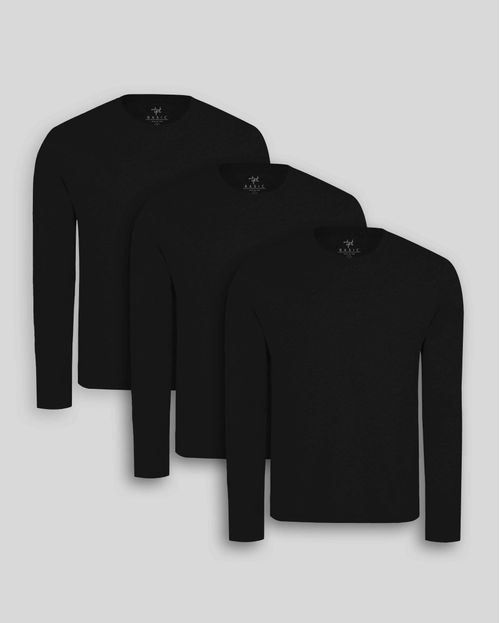 Pack de 3 polos manga larga Negro