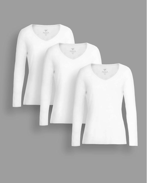 Pack de 3 polos manga larga Blanco