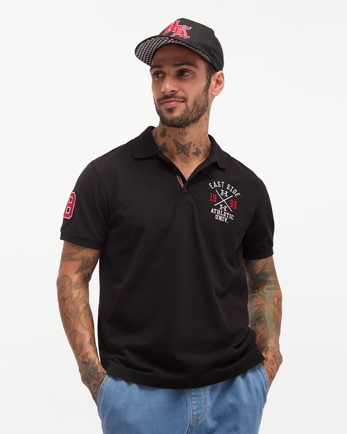 Polo Cuello Camisa Hombre Ivan Negro