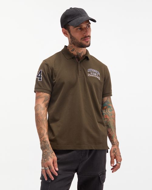 Polo Cuello Camisa Hombre Ivan Verde Militar