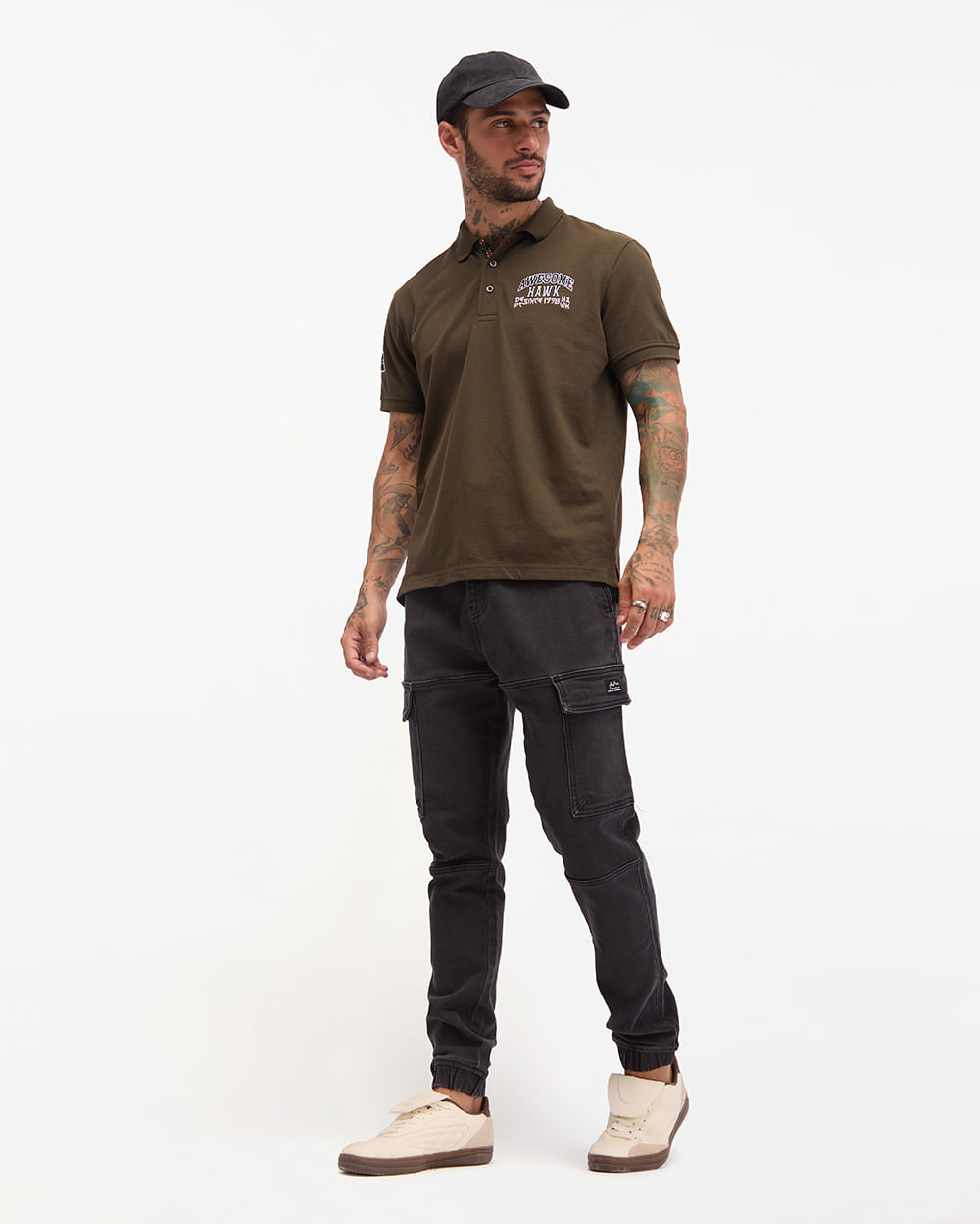 Polo-Cuello-Camisa-Hombre-Ivan-Verde-Militar-M