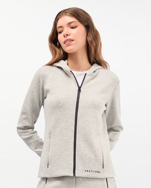 Casaca Mujer Bella Gris Melange