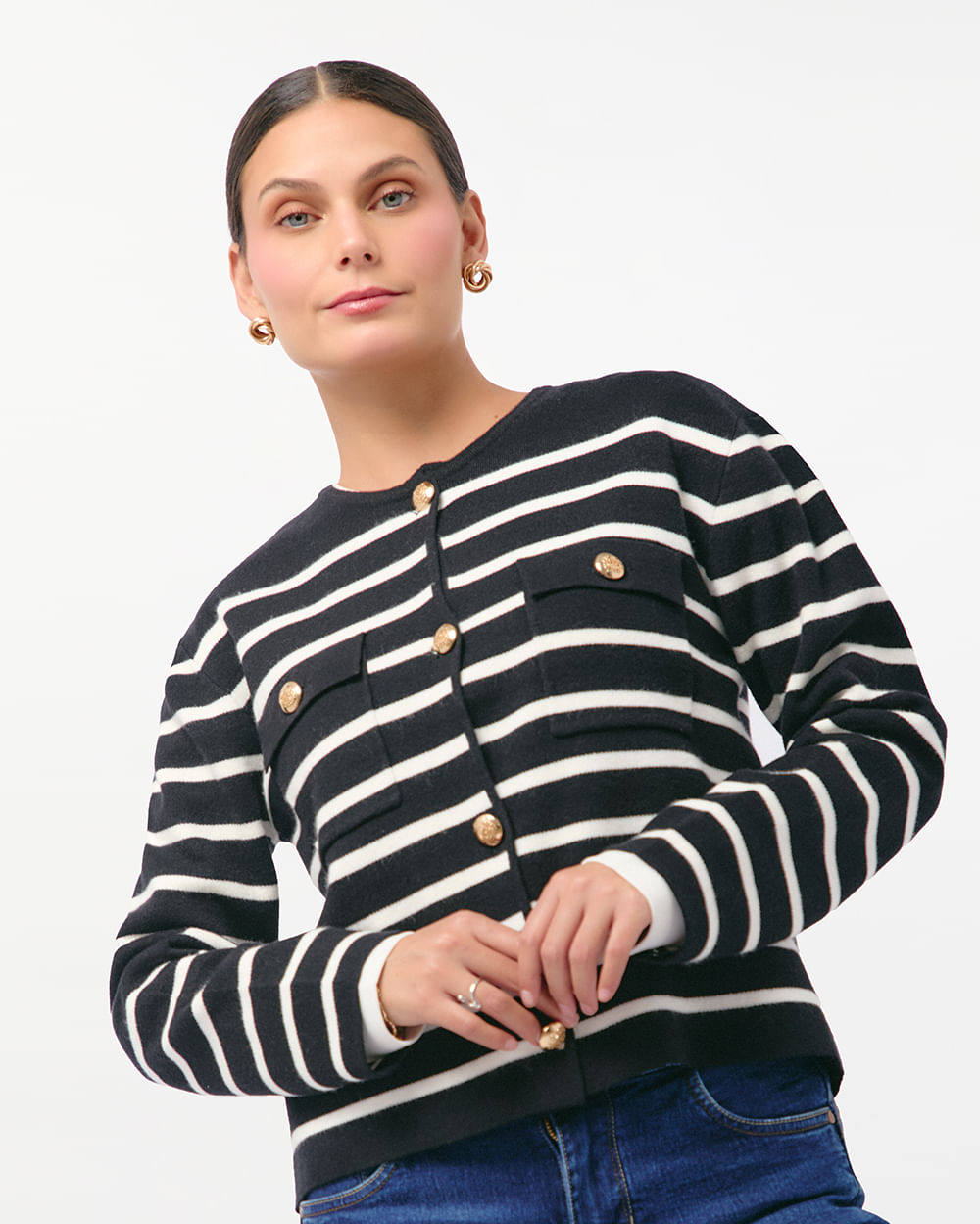 Cardigan-Mujer-Estrella-Negro-S
