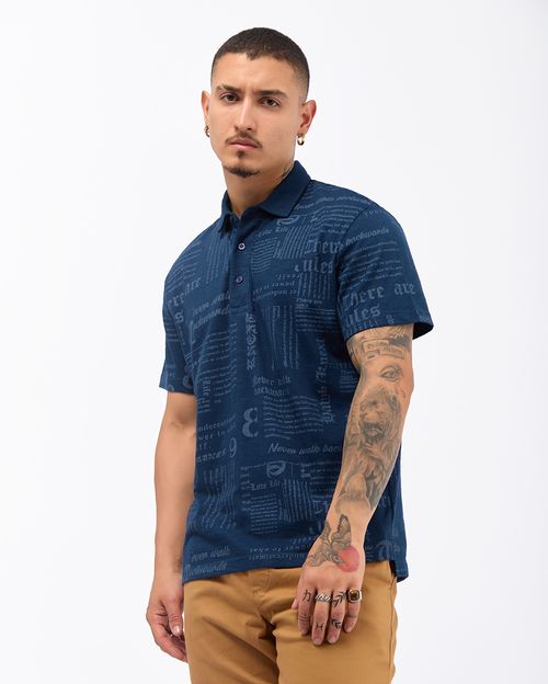 Polo Cuello Camisa Hombre Rodas Azul Atlántico