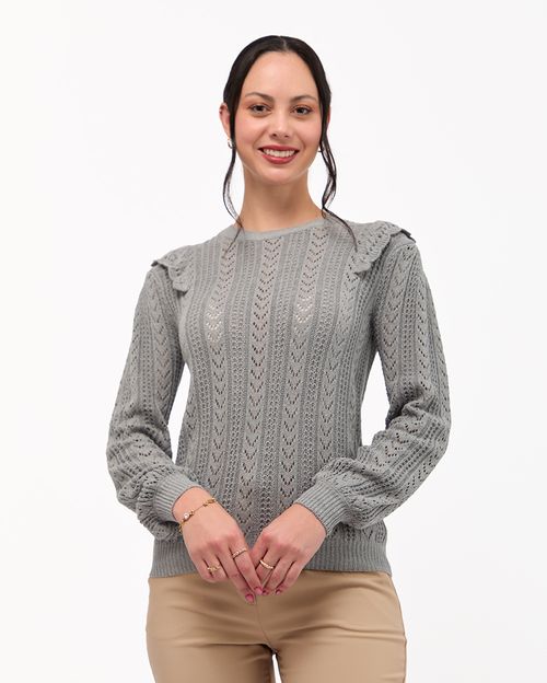 Chompa Mujer Dana Gris Melange