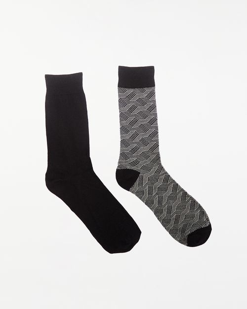 Calcetines Pack X 2 Hombre Formal Negro