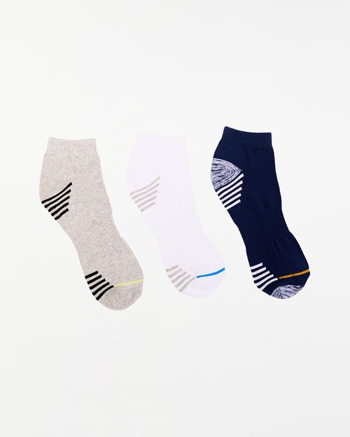 Calcetines Pack X 3 Hombre Cales Azul Náutico/Niquel Poly