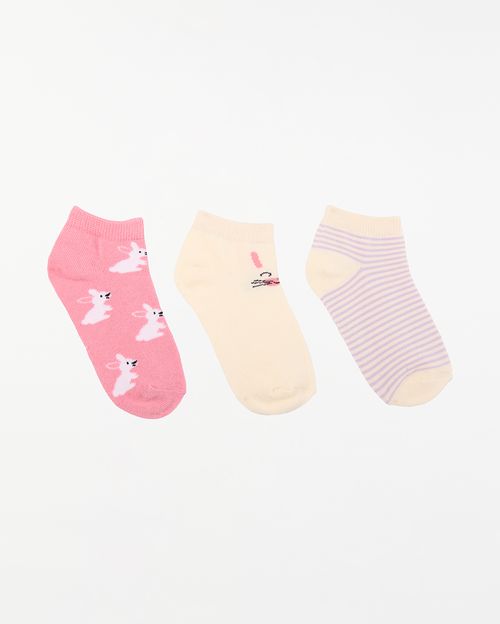 Calcetines Pack 3 Niña Nini Rosado Confetti