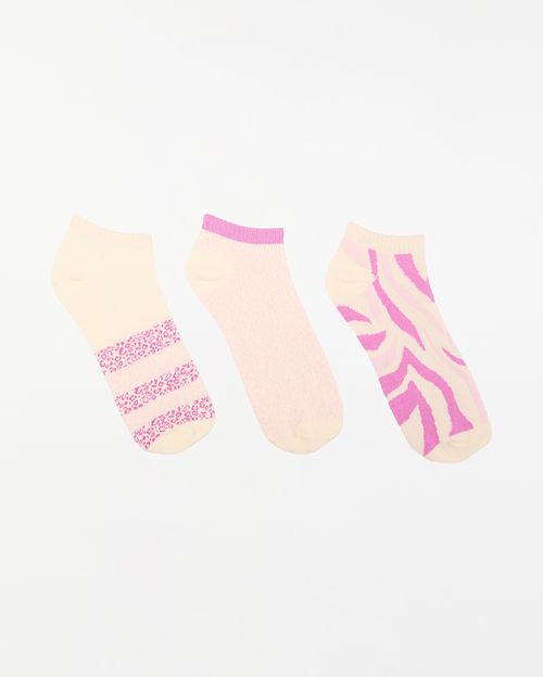 Calcetines Pack x 3 Mujer Lili Crema Pastel