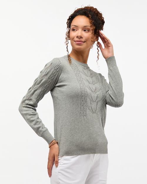 Chompa Mujer Mora Gris Melange