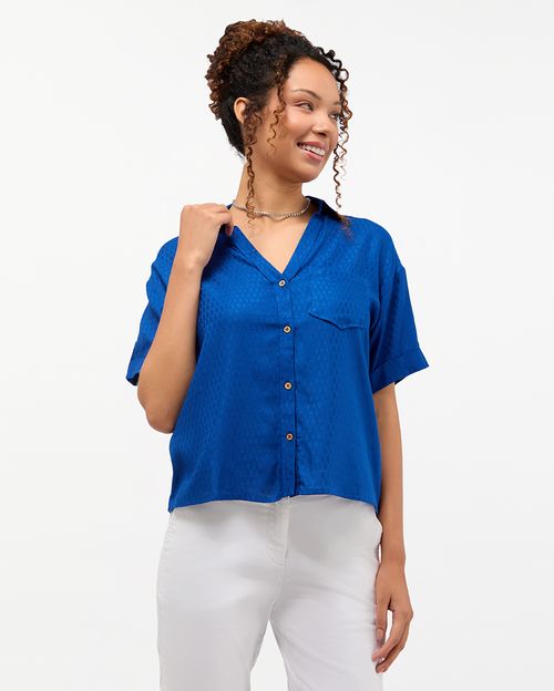 Blusa Mujer Camile Solid Azulino Sea