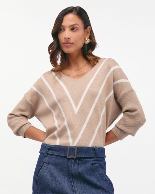 Chompa Mujer Vivian Beige Croissant
