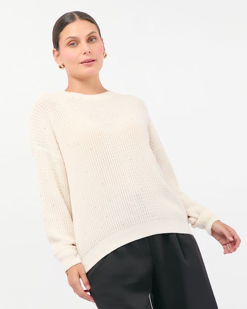 Chompa Mujer Raven Crema Pastel