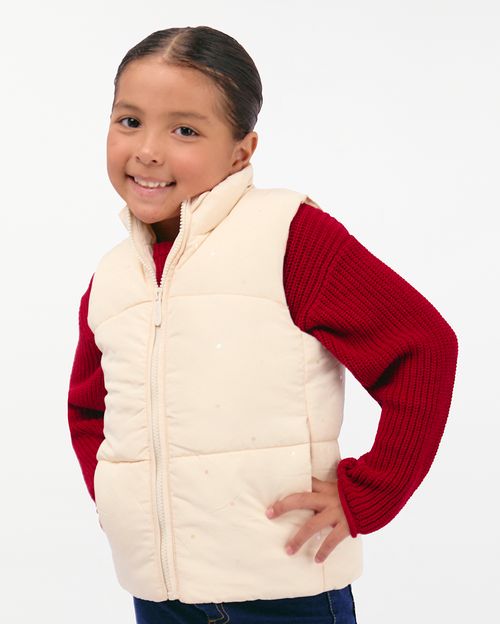 Chaleco Niña Luisa Crema Angora