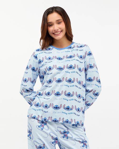 Pijama 2 Piezas Mujer Nidia Celeste Agua