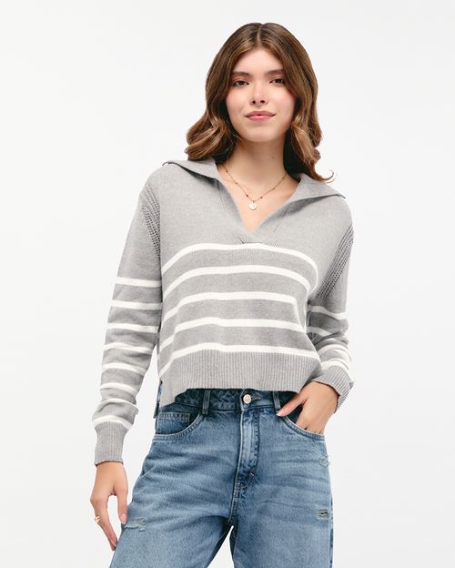 Chompa Mujer New Close Gris Melange