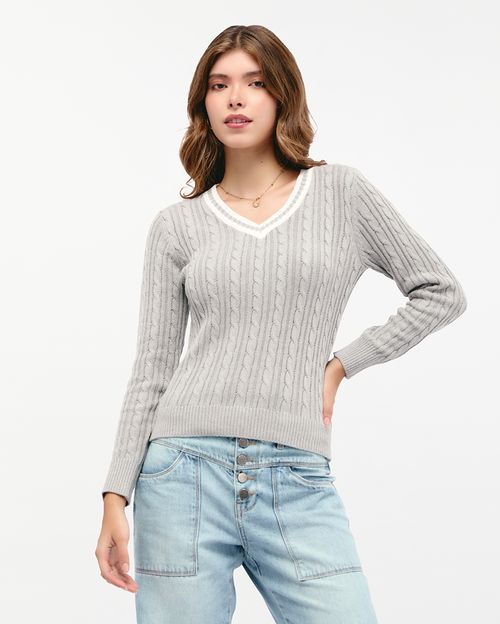 Chompa Mujer Elin Gris Melange