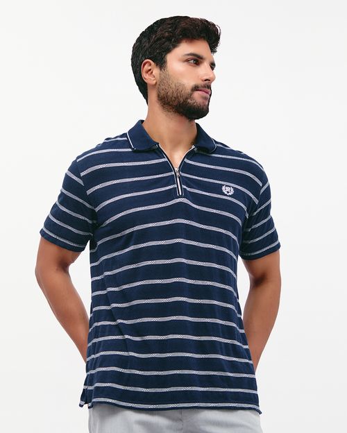 Polo Cuello Camisa Hombre Vacilio Azulino