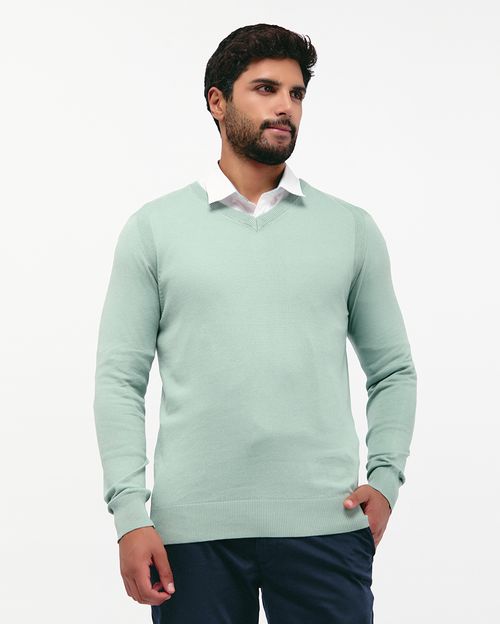 Chompa Hombre Sam V Verde Lichen