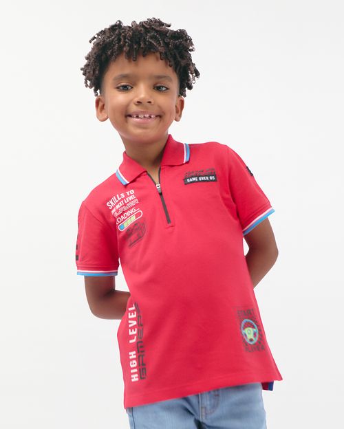 Polo Cuello Camisa Niño Jason Rojo Dark