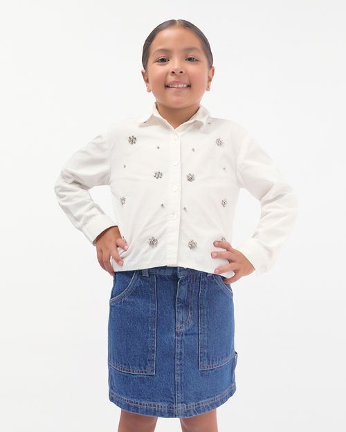 Blusa Niña Esmeralda Blanco Optico