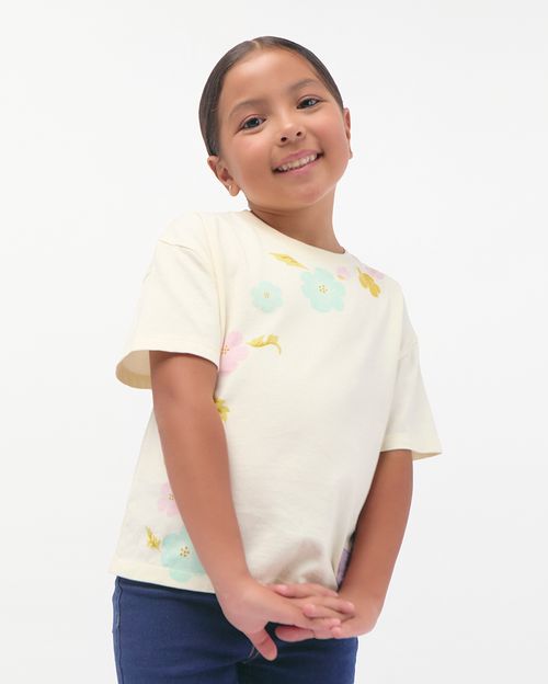 Polo Niña Lia Crema Pastel