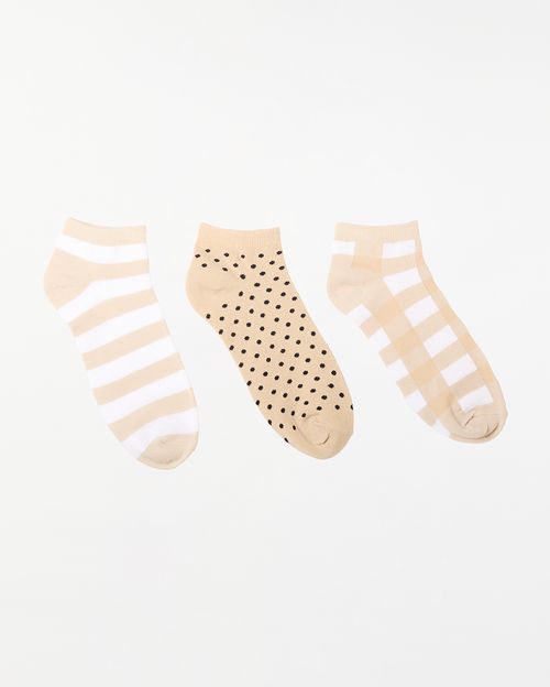 Calcetines Pack x 3 Mujer Lili Beige/Blanco/Beige Latte