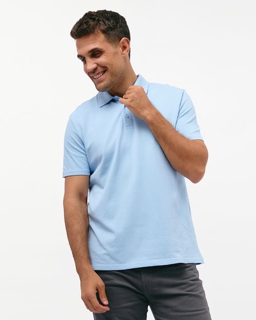 Polo Cuello Camisa Hombre Joan Celeste Artico